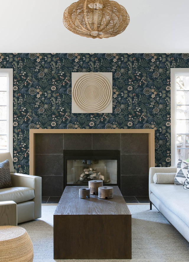 Marilyn Sea Green Floral Trail Wallpaper with Botanical Floral Pattern - A-Street Prints 4034-72137