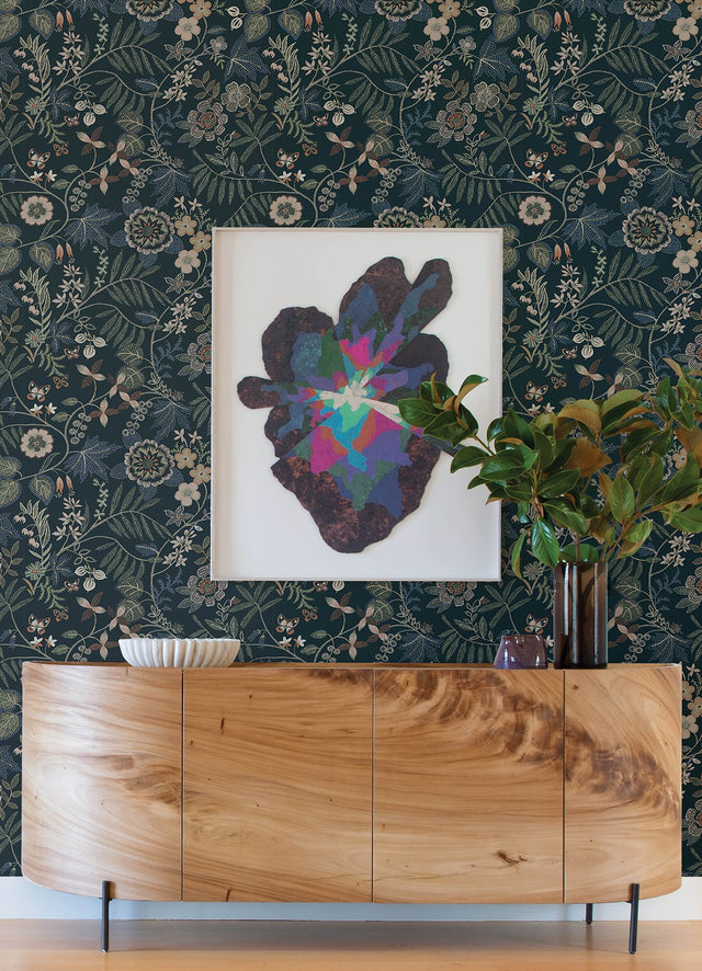 Marilyn Sea Green Floral Trail Wallpaper with Botanical Floral Pattern - A-Street Prints 4034-72137