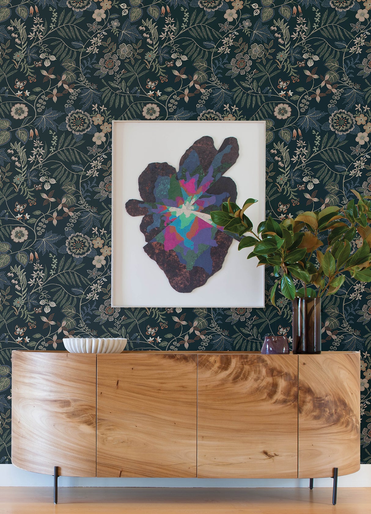 Marilyn Sea Green Floral Trail Wallpaper by A-Street Prints Modern Botanical Floral Vines Non Woven Unpasted Wallpaper Roll - YK72137