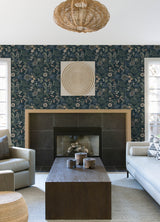 Marilyn Sea Green Floral Trail Wallpaper by A-Street Prints Modern Botanical Floral Vines Non Woven Unpasted Wallpaper Roll - YK72137