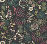 Marilyn Black Floral Trail Wallpaper by A-Street Prints - YK72138