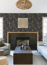 Marilyn Black Floral Trail Wallpaper by A-Street Prints Scott Living III Modern Botanical Non Woven - YK72138