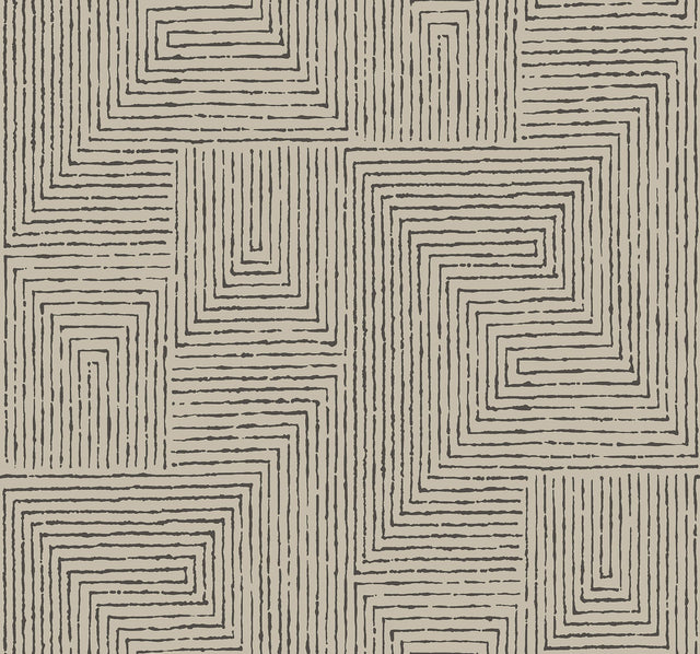 Mortenson Taupe Geometric Wallpaper with Modern Graphics Pattern - A-Street Prints 4034-72140