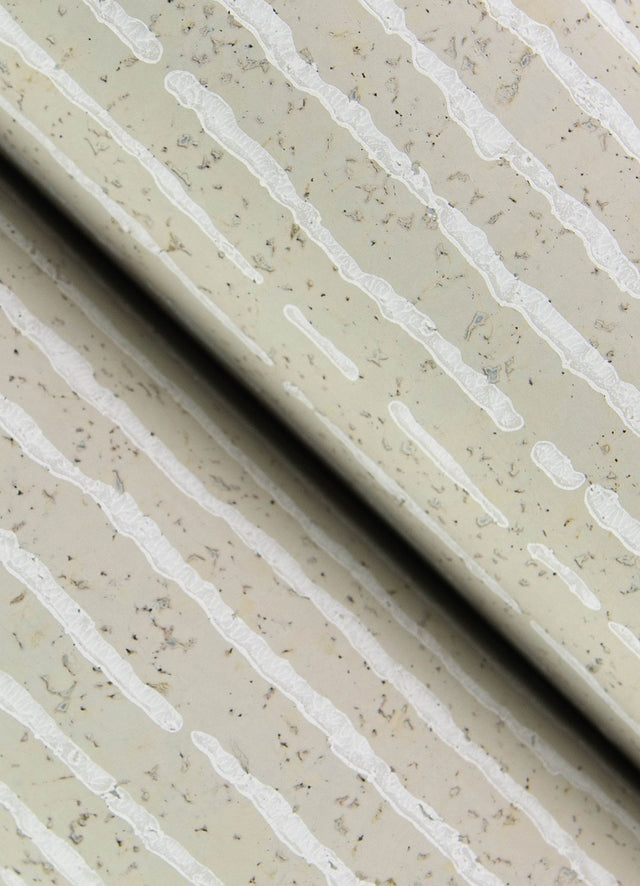 Mortenson Light Grey Geometric Cork Wallpaper with Modern Graphics Pattern - Brewster 4034-72141