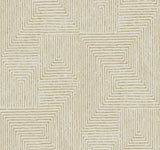 Mortenson Gold Geometric Wallpaper with Metallic Painterly Maze Pattern, Modern - A-Street Prints 4034-72142
