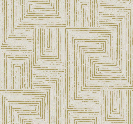 Mortenson Gold Geometric Metallic Cork Wallpaper by A-Street Prints - YK72142
