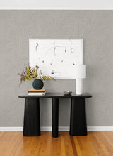 Mortenson Dove Geometric Wallpaper by A-Street Prints Modern Grey and White Maze Pattern Cork Unpasted Sidewall 27-In x 27-Ft Roll - YK72143