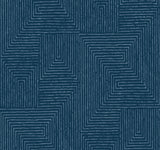 Mortenson Navy Geometric Cork Wallpaper by A-Street Prints - YK72144