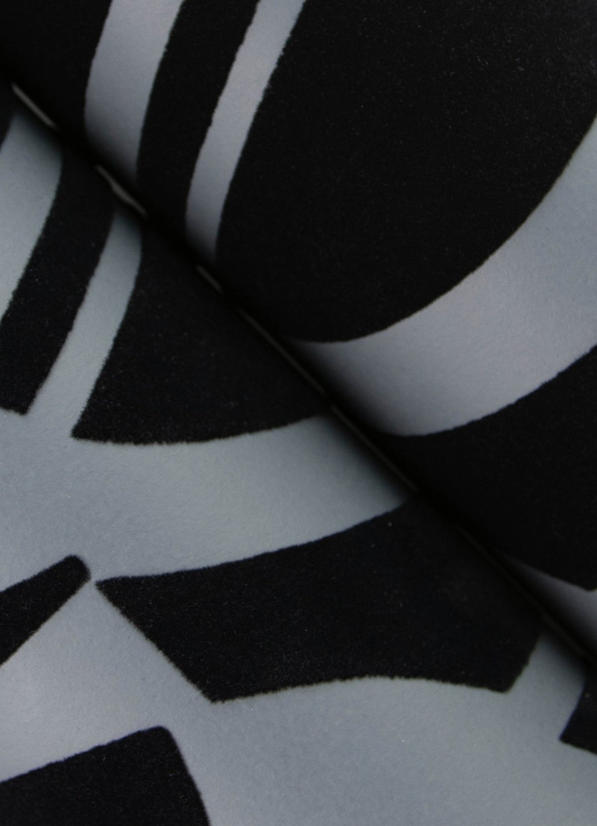 Carter Black Geometric Flock Wallpaper with Modern Graphic Pattern - Brewster 4034-87379