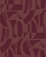 Carter Burgundy Geometric Flock Wallpaper - A-Street Prints 4034-87380