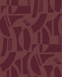 Carter Burgundy Geometric Flock Wallpaper by A-Street Prints - SP87380