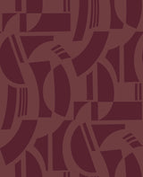 Carter Burgundy Geometric Flock Wallpaper by A-Street Prints - SP87380