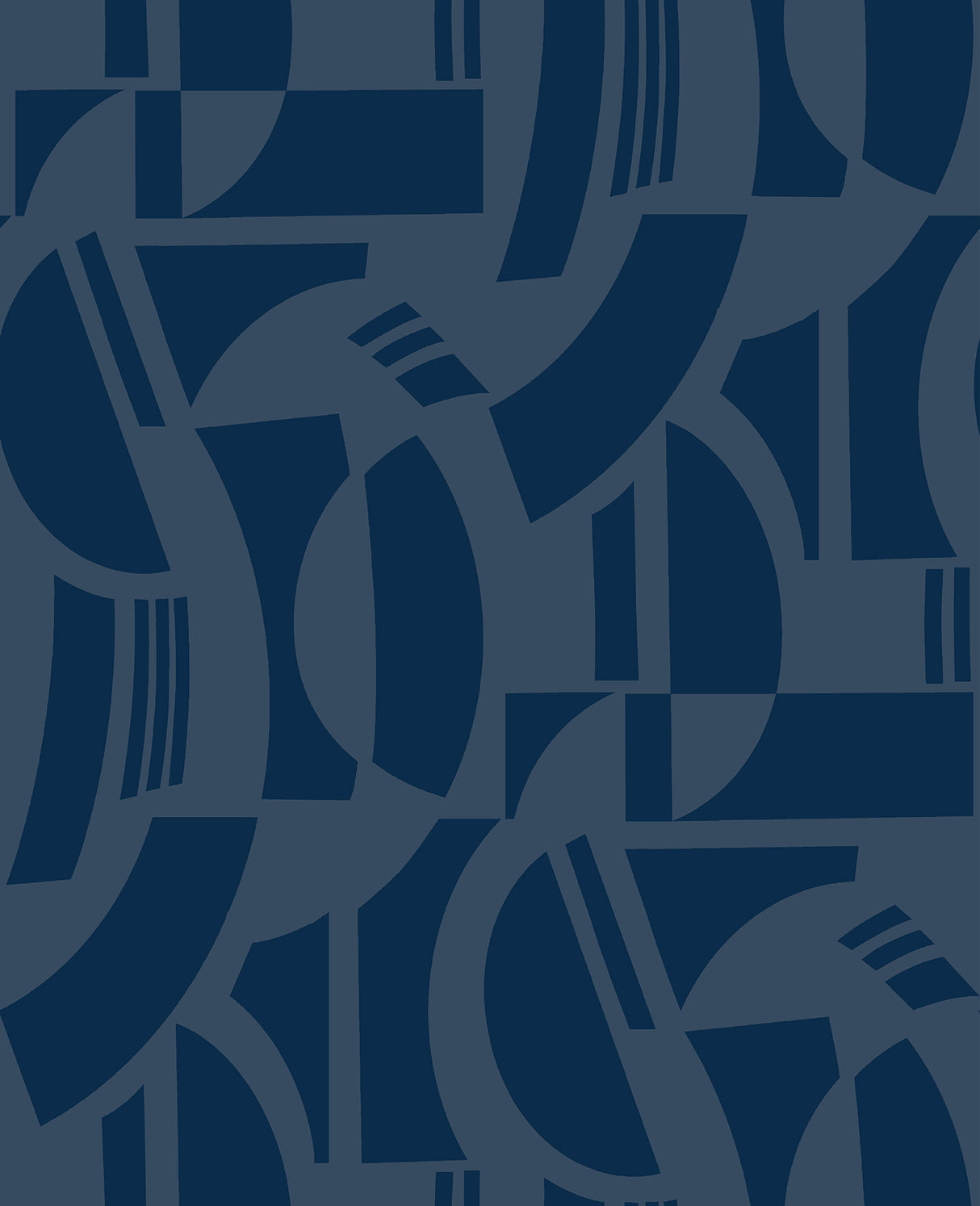 Carter Indigo Geometric Flock Wallpaper by A-Street Prints - Midnight Blue Modern Geometric Pattern