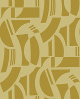 Carter Gold Geometric Flock Wallpaper with Modern Graphic Pattern - A?Street Prints 4034-87382