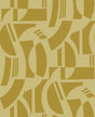 Carter Gold Geometric Flock Wallpaper by A-Street Prints - Modern Gold Geometric Pattern on Pale Golden Yellow Background