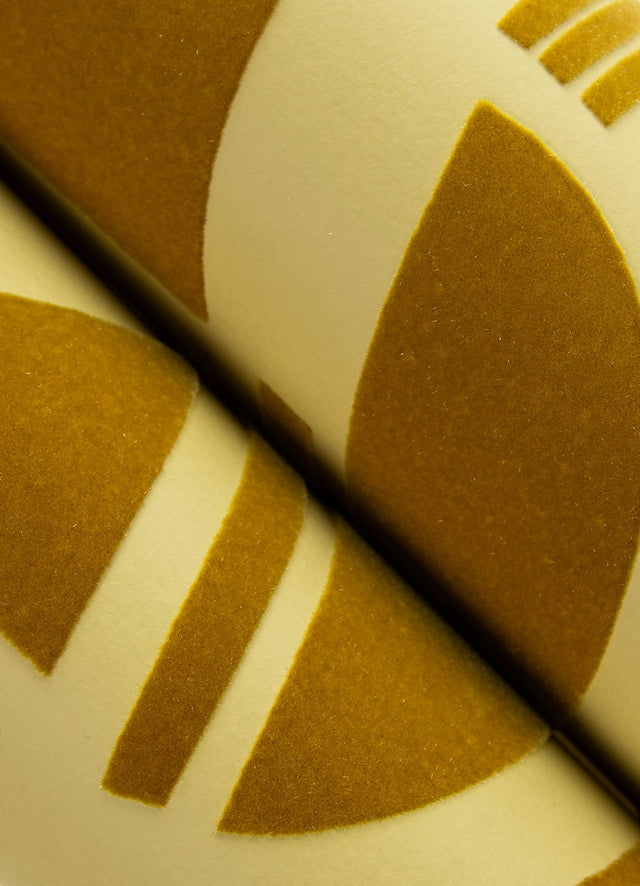 Carter Gold Geometric Flock Wallpaper with Modern Graphic Pattern - A?Street Prints 4034-87382