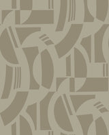 Carter Light Brown Geometric Flock Wallpaper with Modern Graphic Motif - A-Street Prints 4034-87383