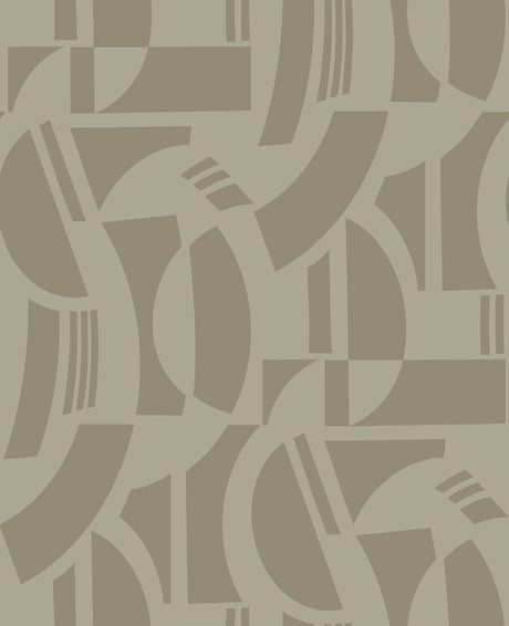 Carter Light Brown Geometric Flock Wallpaper by A-Street Prints - SP87383