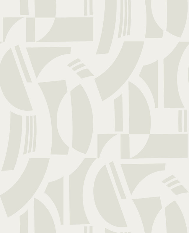 Carter Cream Geometric Flock Wallpaper with Modern Geometrics Pattern - A-Street Prints 4034-87384