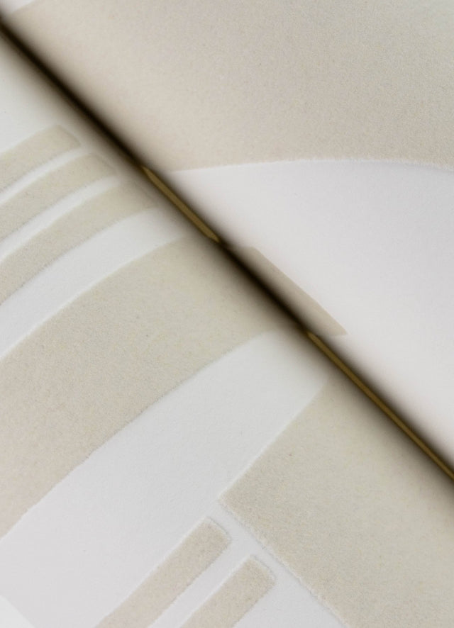Carter Cream Geometric Flock Wallpaper with Modern Geometrics Pattern - A-Street Prints 4034-87384