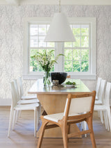 Yasuo Cream Tree Branch Wallpaper with Metallic Botanical Tree Silhouette - Advantage 4035-30094-1