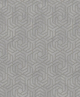 Tama Grey Geometric Wallpaper with Metallic Textured Graphic Pattern - Advantage 4035-32610