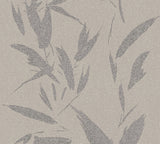 Kaiya Grey Leaves Wallpaper with Raised Ink Textured Botanical Pattern - Advantage 4035-37549-3