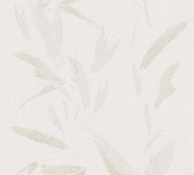 Kaiya Cream Leaves Wallpaper in Cream with Raised Ink Texture - Advantage 4035-37549-5
