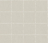 Kishi Neutral Tile Wallpaper with Textured Raised Ink Grid - Brewster 4035-37551-4