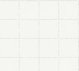 Kishi White Tile Textured Vinyl Wallpaper with Graphic Tile Pattern - Brewster 4035-37551-5