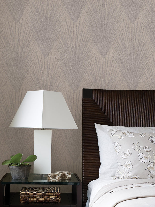 Keina Beige Fronds Wallpaper with Textured Botanical Leaf Pattern - Advantage 4035-37553-1