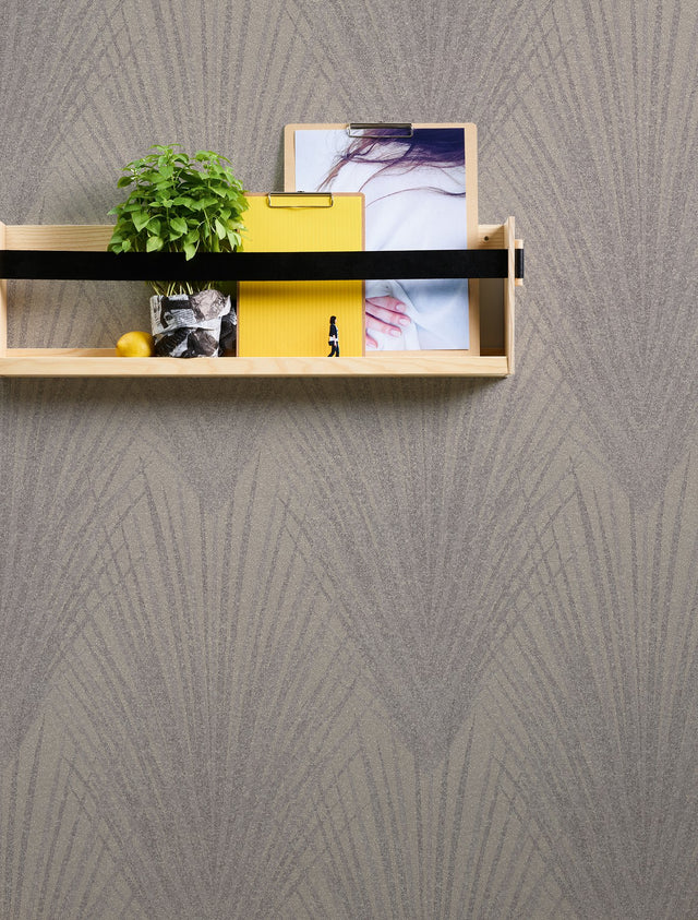 Keina Beige Fronds Wallpaper with Textured Botanical Leaf Pattern - Advantage 4035-37553-1
