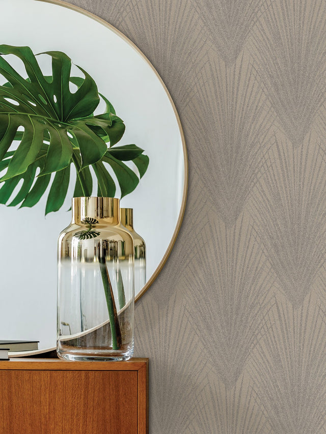 Keina Beige Fronds Wallpaper with Textured Botanical Leaf Pattern - Advantage 4035-37553-1