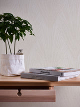 Keina Taupe Fronds Wallpaper with Textured Raised Ink Botanical Leaves - Advantage 4035-37553-2