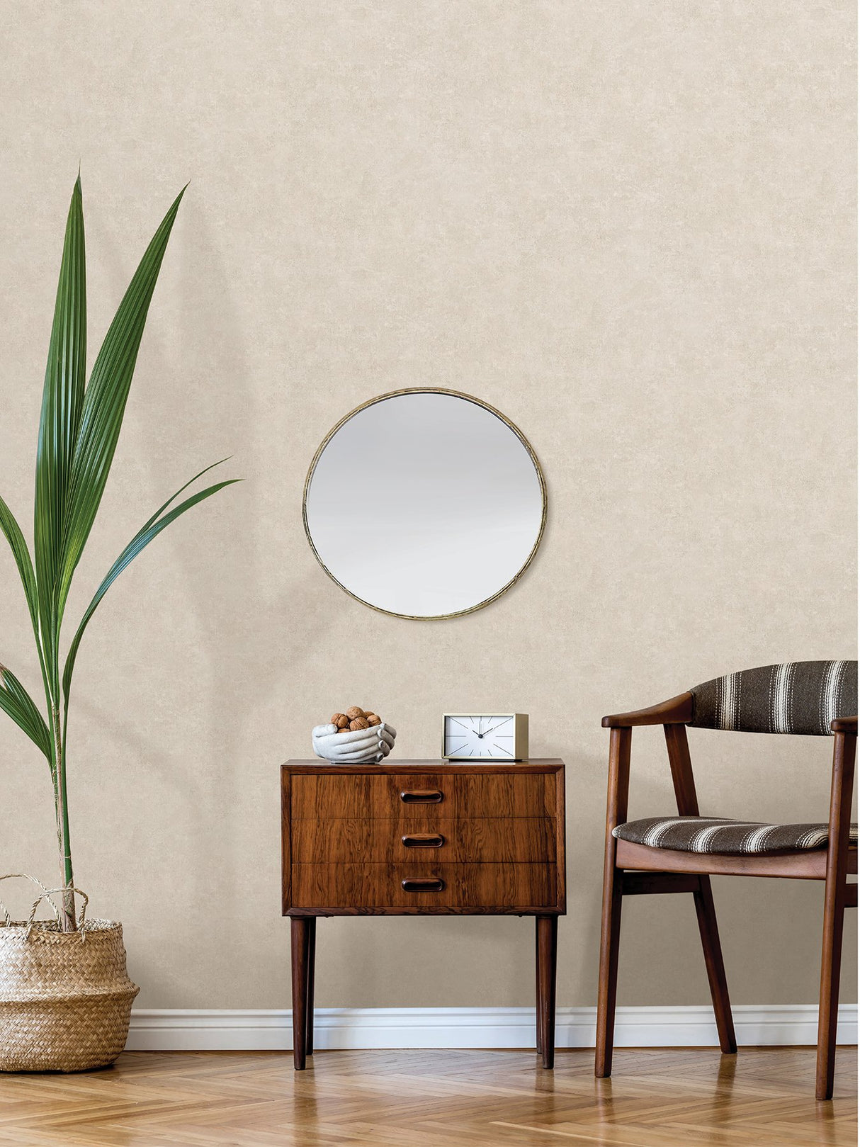Ryu Taupe Cement Texture Wallpaper with Distressed Textures Industrial Style - Advantage 4035-37655-5