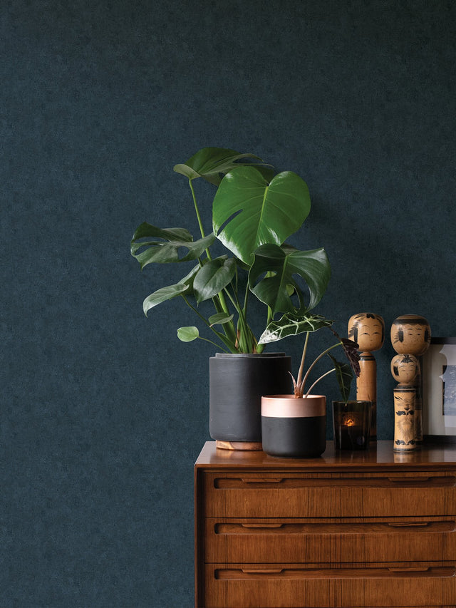 Ryu Indigo Cement Texture Wallpaper with Distressed Textures Industrial Style - 4035-37656-2