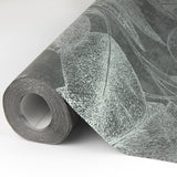 Suki Grey Leaves Wallpaper with Metallic Silver Botanical Motif - Advantage 4035-37836-4
