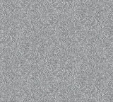 Sayuri Charcoal Leaf Trail Wallpaper with Metallic Textured Leaf Motif - Advantage 4035-37837-2
