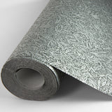 Sayuri Charcoal Leaf Trail Wallpaper with Metallic Textured Leaf Motif - Advantage 4035-37837-2