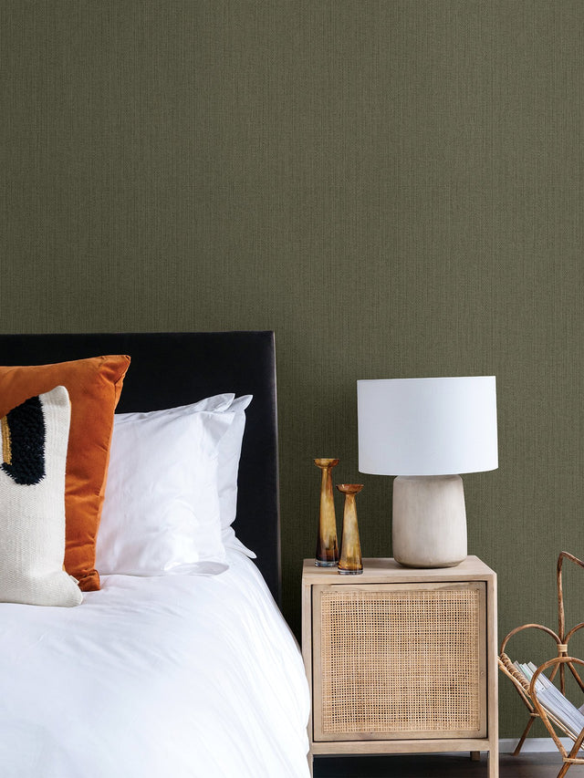 Hoshi Green Woven Wallpaper with Raised Ink Texture Pattern - Advantage 4035-407945