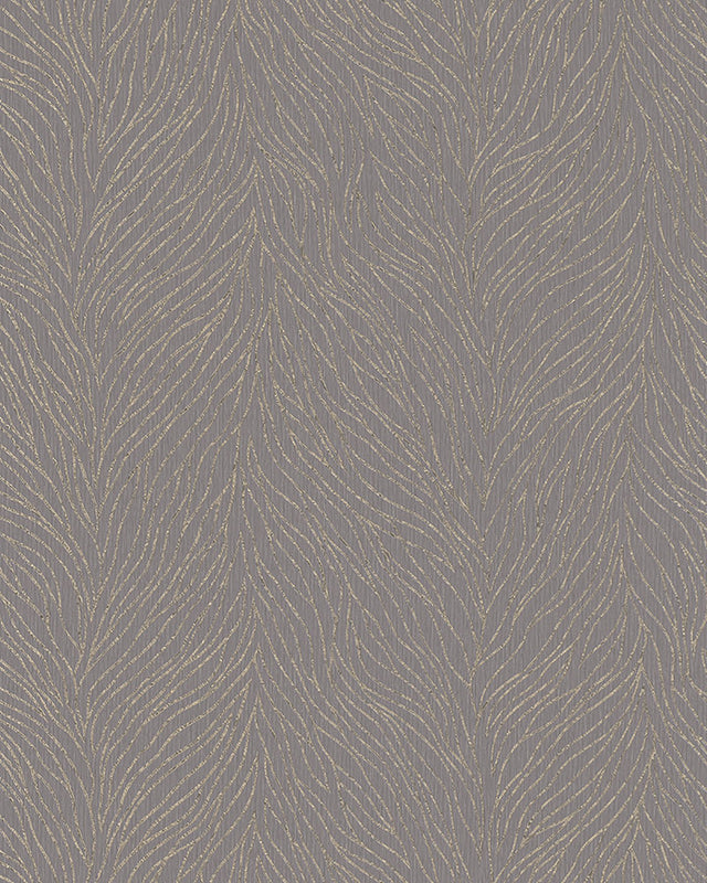 Tomo Mauve Abstract Wallpaper with Metallic Textured Botanical Curves - Advantage 4035-408741