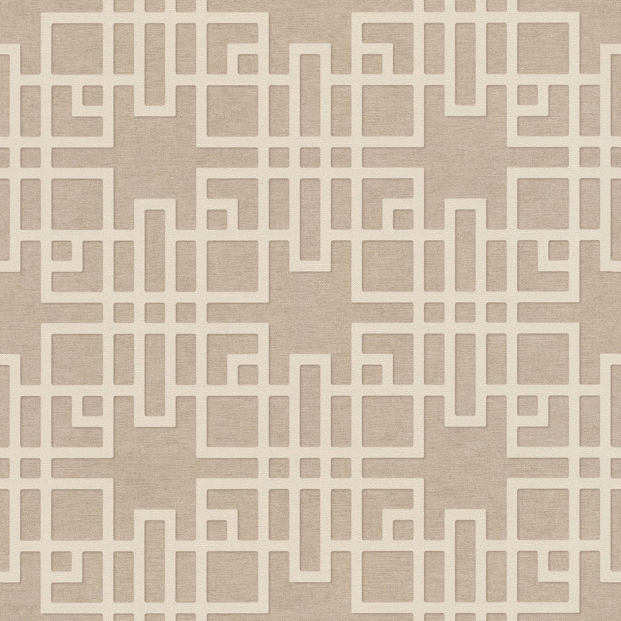 Mana Beige Trellis Textured Wallpaper with Modern Geometric Lattice - Advantage 4035-409246
