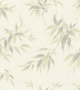 Minori White Leaves Wallpaper with Textured Botanical Leaf Motif - Brewster 4035-409741