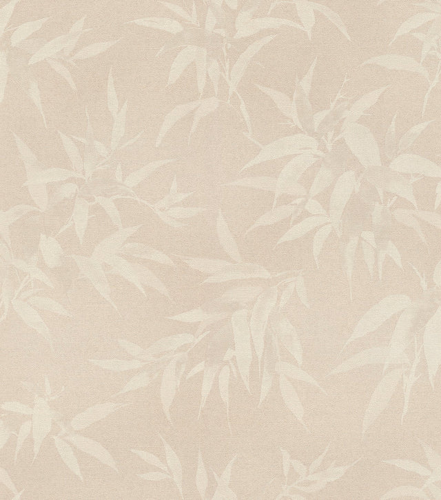 Minori Beige Leaves Textured Wallpaper with Botanical Leaf Motif - Advantage 4035-409758