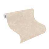 Minori Beige Leaves Textured Wallpaper with Botanical Leaf Motif - Advantage 4035-409758