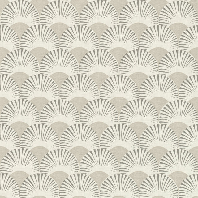 Akemi Grey Fan Ogee Wallpaper with Modern Geometric Fan Motif - Advantage 4035-539301
