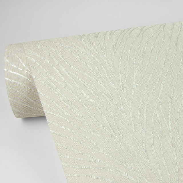 Tomo Cream Abstract Wallpaper with Metallic Textured Finish - Advantage 4035-58426