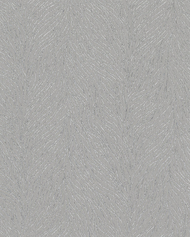 Tomo Grey Abstract Wallpaper with Metallic Textured Botanical Motif - Advantage 4035-58427