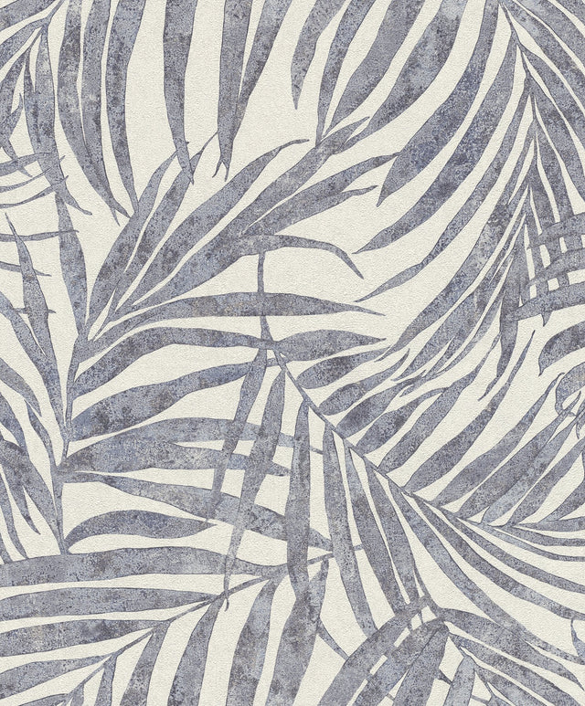 Anzu Slate Frond Wallpaper with Botanical Leaves Motif, Traditional Style - Advantage 4035-617429