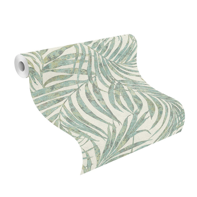 Anzu Green Frond Wallpaper with Modern Botanical Leaves Motif - Advantage 4035-617443
